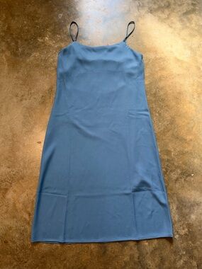 NWT - SPANX Slate Blue Midi Slip Dress - Size L